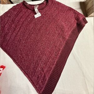Chico's Maroon Knit Poncho
